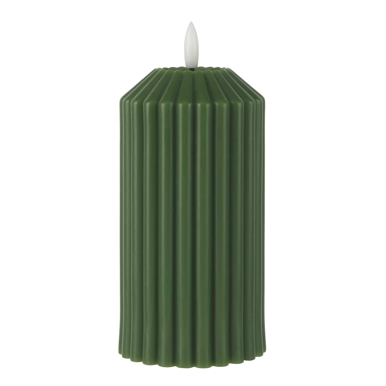 6" Ribbed Wax LED Pillar Candle by Ashland®